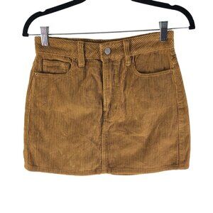 Pacsun Corduroy Mini Skirt Womens Tan Cotton Casual Fall Fashion Size 26